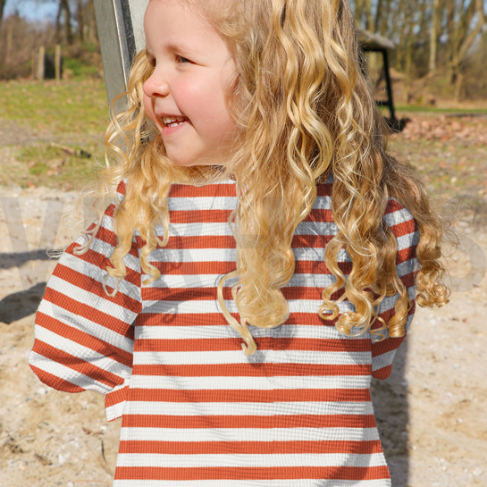 WAFFLE YARN DYED STRIPES NAVY / LILAC #7