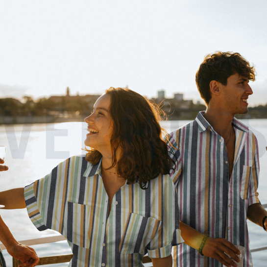 DOUBLE GAUZE GARENGEVERFD STREPEN MULTICOLOR #7