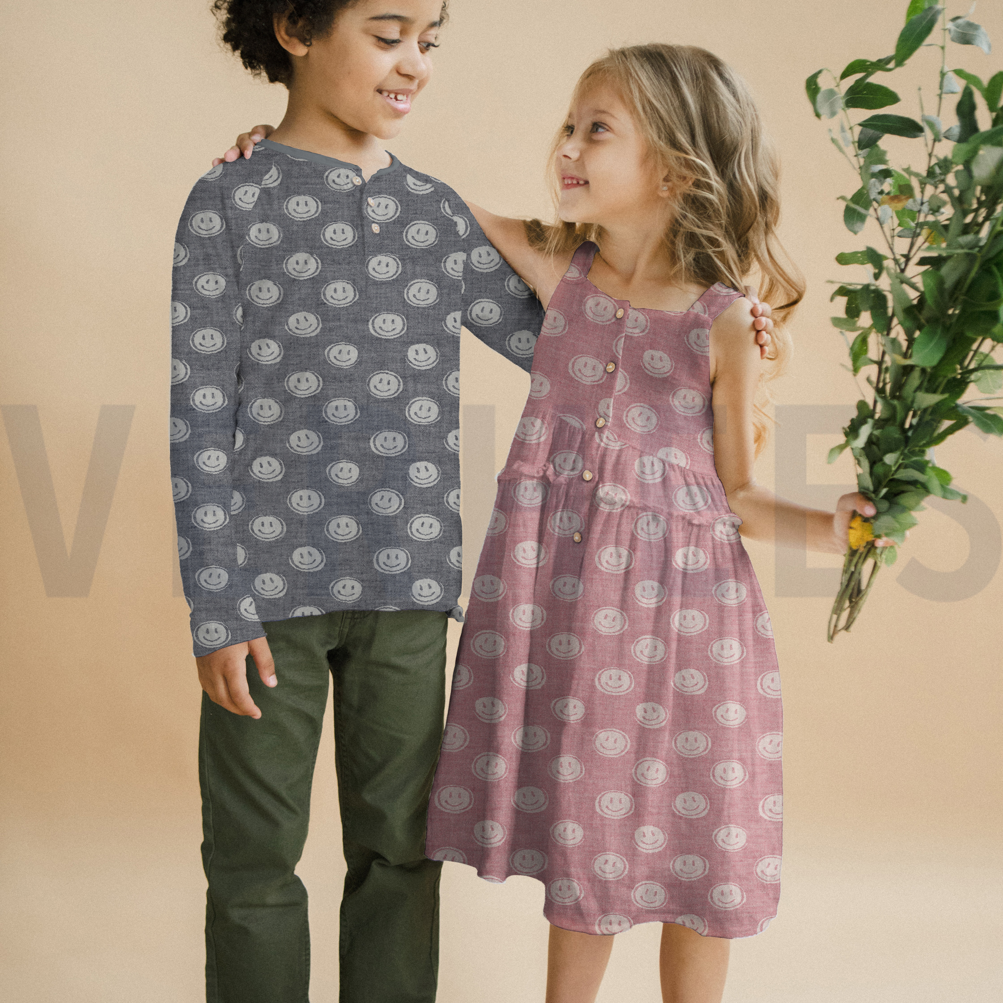 DOUBLE GAUZE JACQUARD SMILEY NAVY / ECRU (high resolution) #7