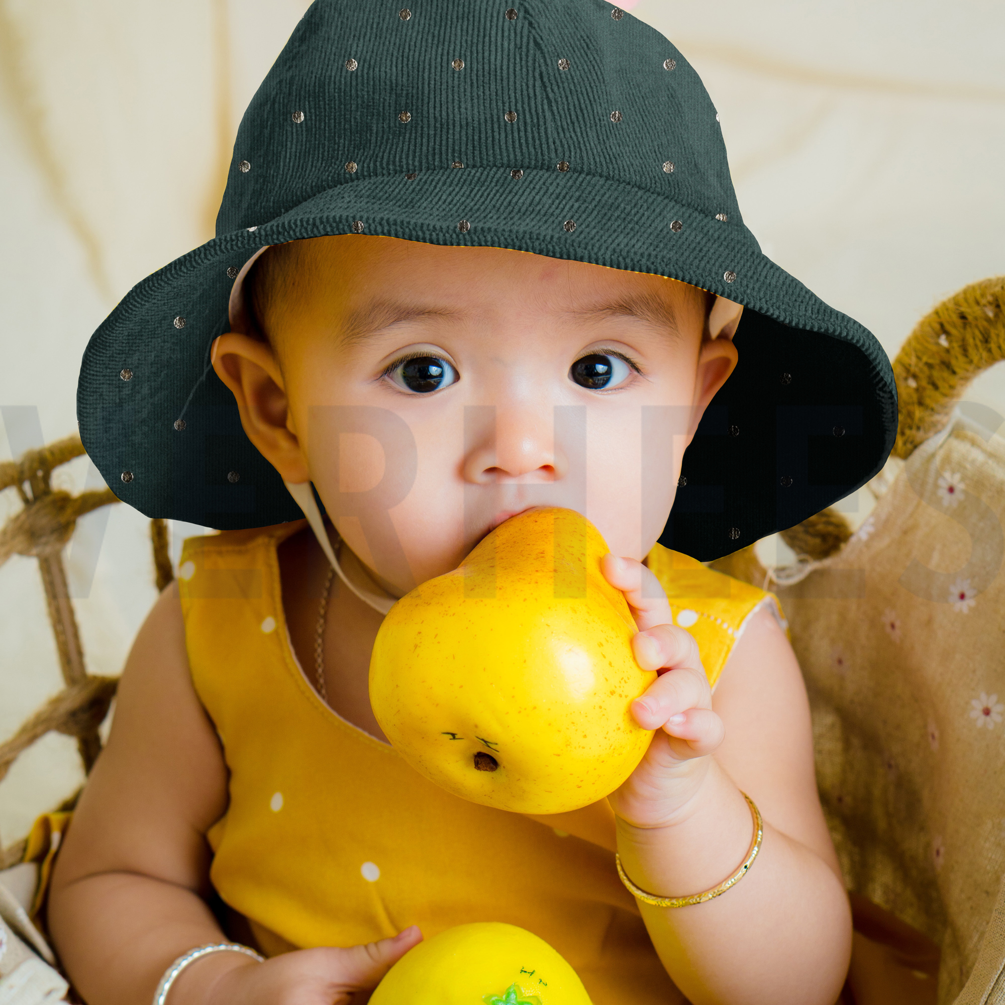 BABYCORD GOLD FOIL DOT DARK GREEN (high resolution) #7