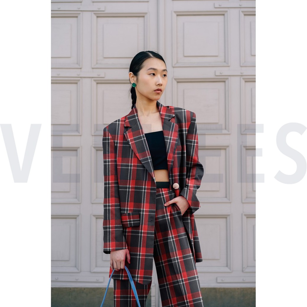 BRUSHED CHECKS YARN DYED NAVY/ RED #7