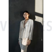 LINEN VISCOSE STRIPE BROWN (thumbnail) #7