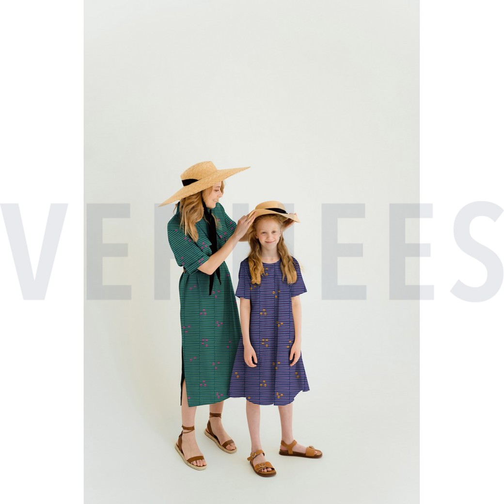 FINE POPLIN BROKEN STRIPE GREEN #7