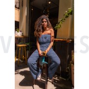 CRINKLE COTTON DOBBY STRIPE JEANS (thumbnail) #7