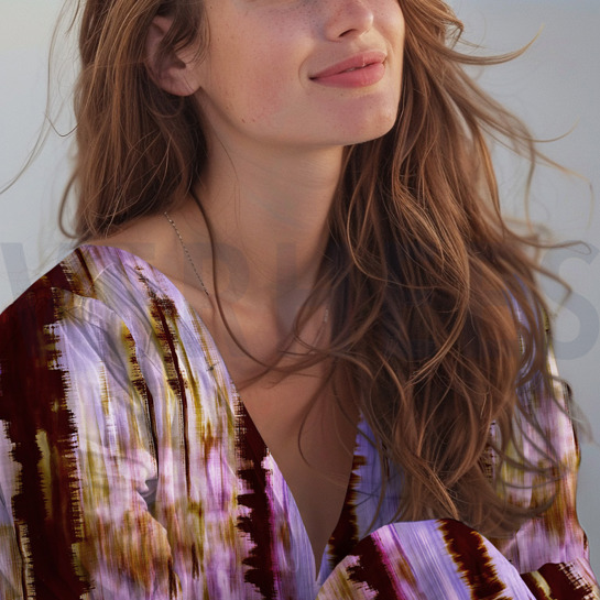 BAUMWOLLE SATIN DIGITAL ABSTRACT LAVENDEL #7