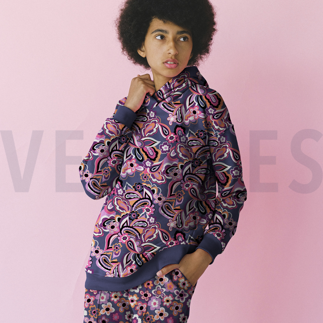 FRENCH TERRY FLOWERS CAMEL #7