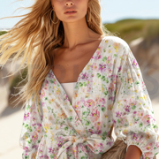 LINEN VISCOSE CRÊPE DIGITAL FLOWERS MULTICOLOUR (thumbnail) #7