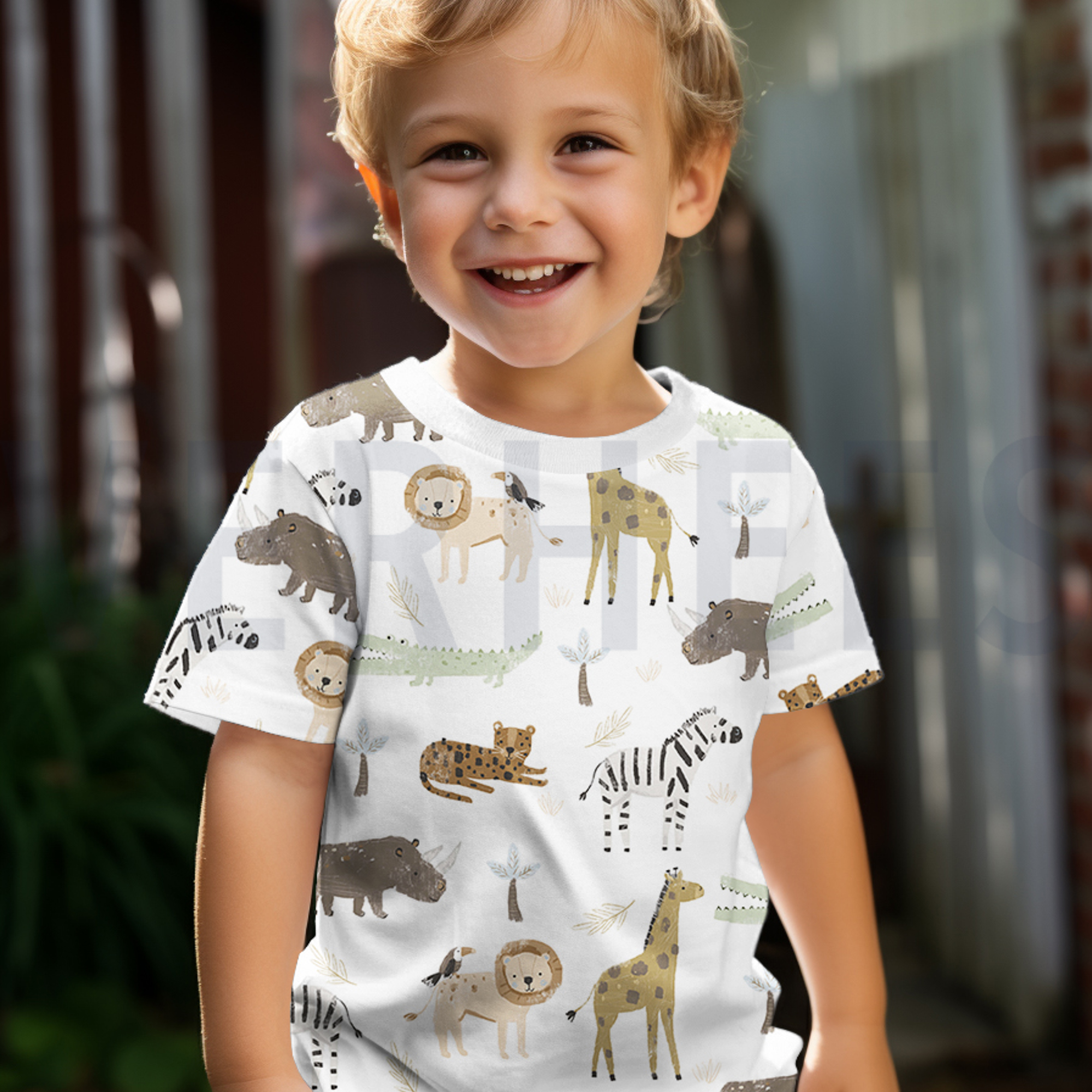 JERSEY DIGITAL SAFARI ANIMALS WHITE (high resolution) #7
