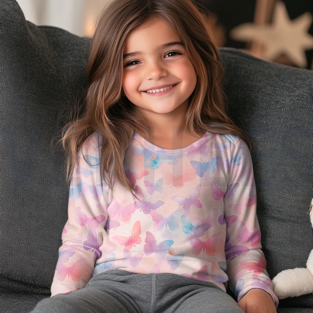 JERSEY DIGITAL BUTTERFLIES LIGHT PINK #7