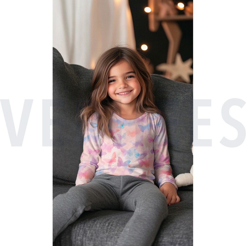 JERSEY DIGITAL BUTTERFLIES LIGHT PINK #7