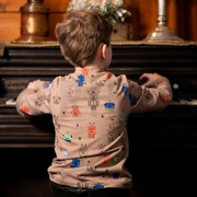 JERSEY MELANGE NEON ROBOTS DARK MINT (thumbnail) #7