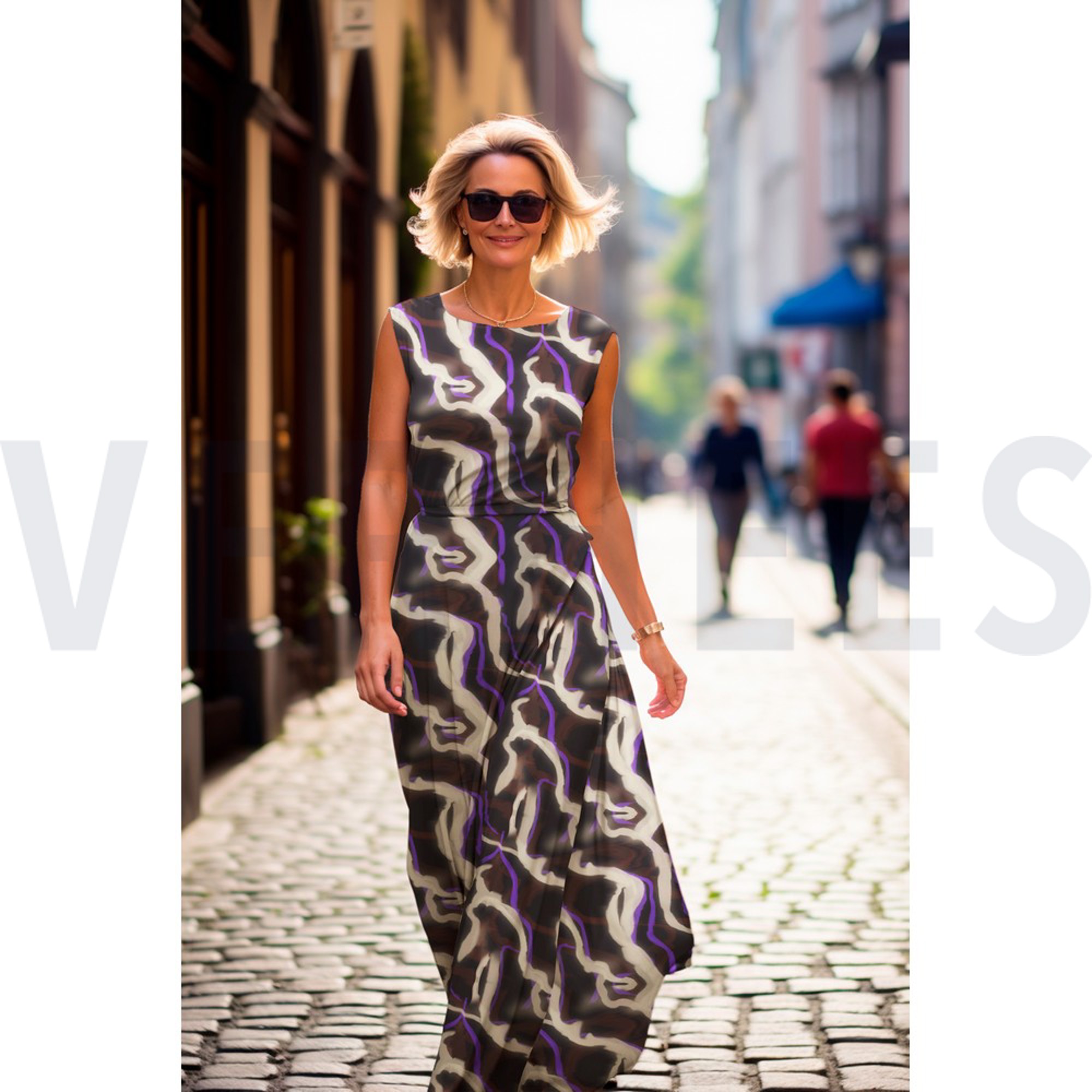 PUNTA DI ROMA DIGITAL ABSTRACT NAVY/OFF-WHITE (high resolution) #7
