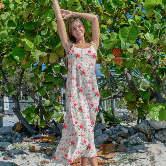 DOUBLE GAUZE DIGITAL FLOWERS PINK #7