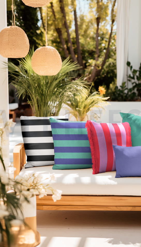 CANVAS STRIPES MINT/BLUE #7