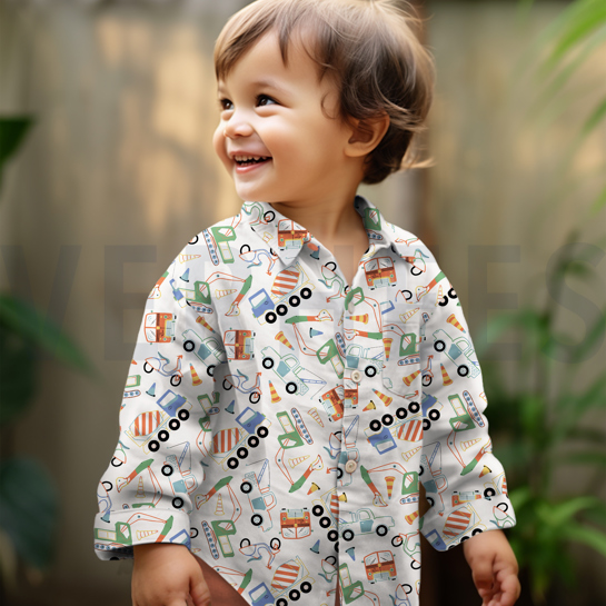 KATOENEN POPLIN WERKVOERTUIGEN GEBROKEN WIT #7