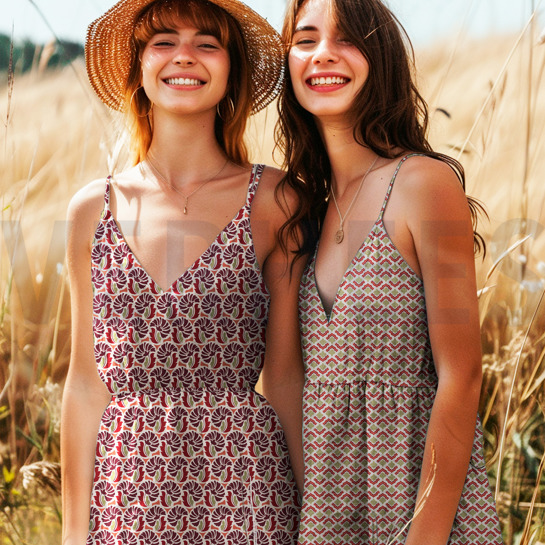 FINE POPLIN FLOWERS JEANS #7