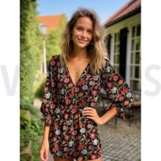 VISCOSE STRETCH DIGITAL FLOWERS BLACK (thumbnail) #7