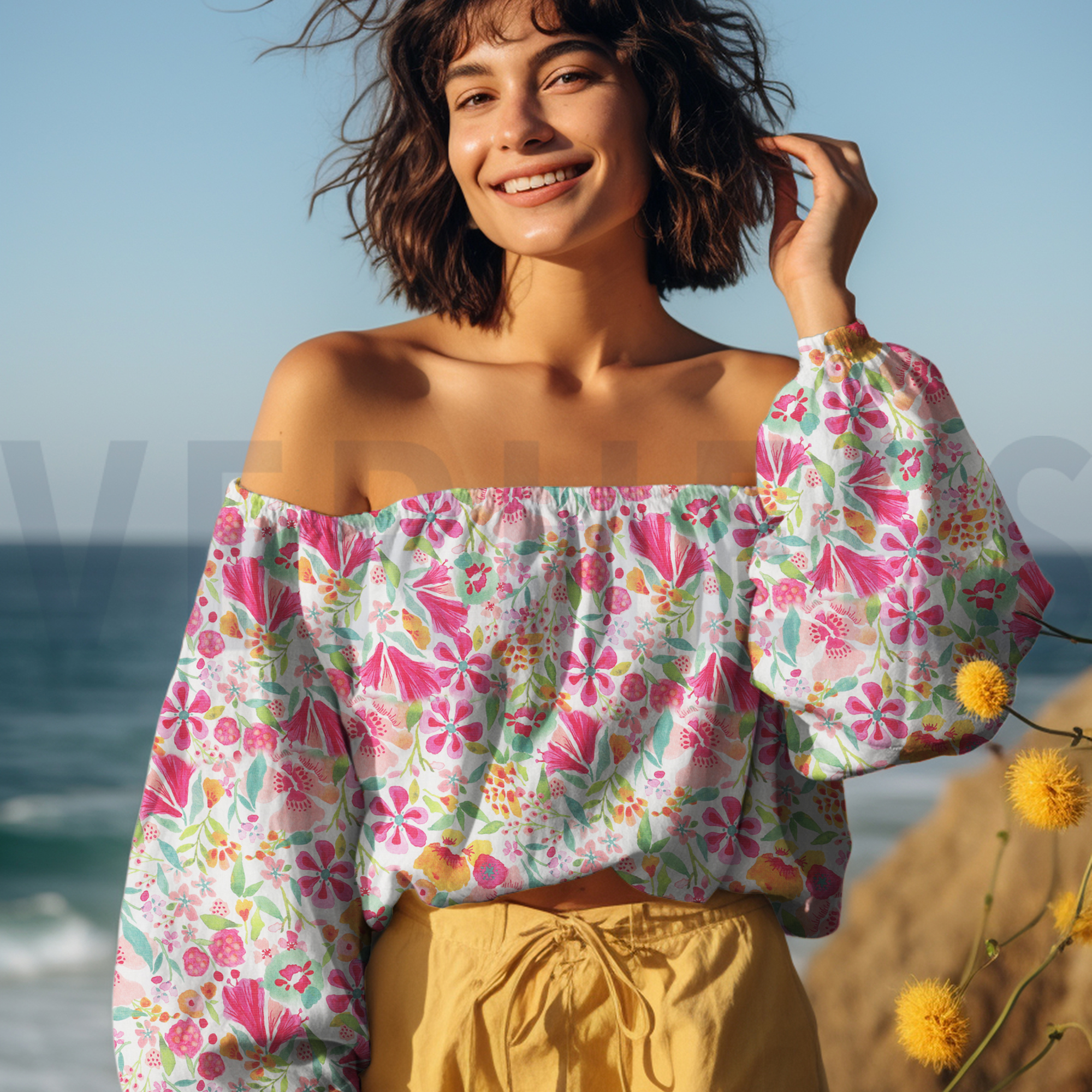 COTTON VOILE DIGITAL FLOWERS PINK (high resolution) #7