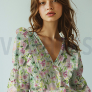 COTTON VOILE DIGITAL FLOWERS WHITE (thumbnail) #7