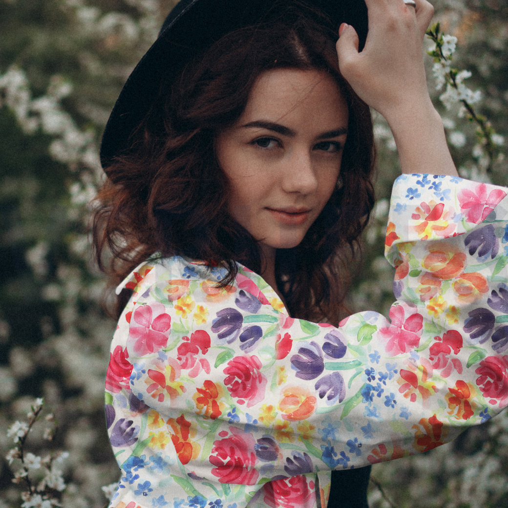 VISCOSE DOBBY DIGITAL FLOWERS MULTICOLOUR #7