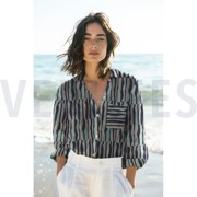 COTTON VOILE GEOMETRIC LIGHT PETROL (thumbnail) #7