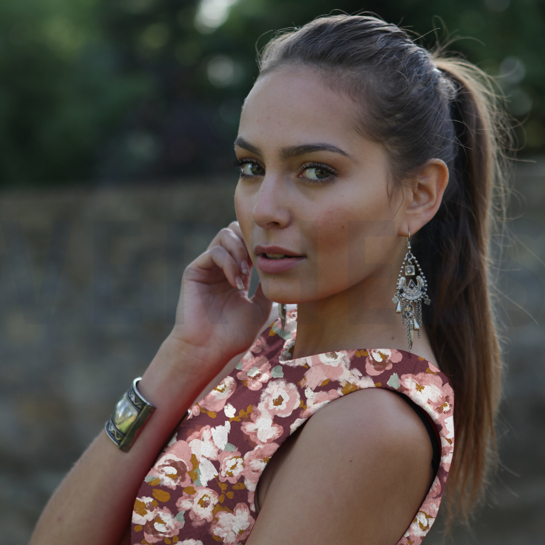 VISCOSE POPLIN STRETCH DIGITAL FLOWERS NAVY #7