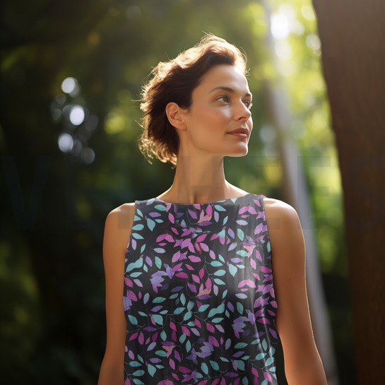 VISCOSE RADIANCE DIGITAL LEAVES LAVENDER #7