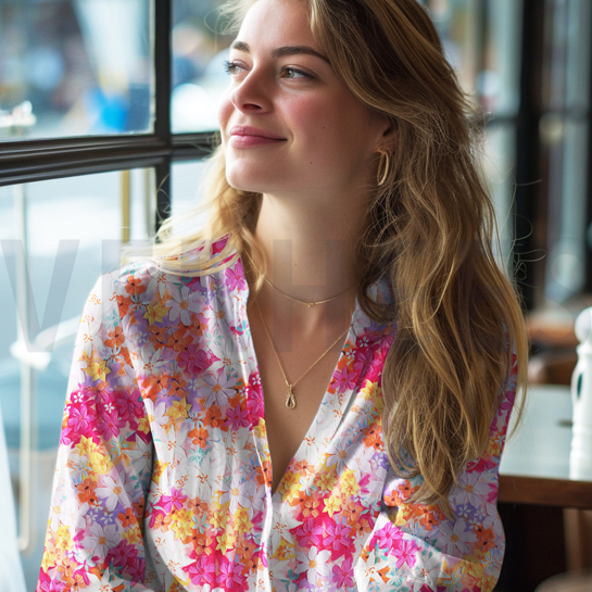 VISKOSE RADIANCE DIGITAL BLUMEN FUCHSIE #7