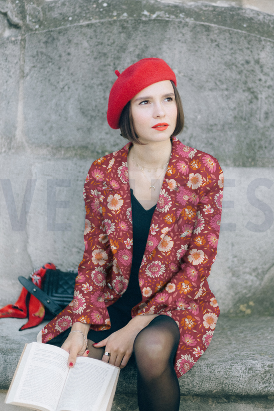 LINEN VISCOSE WASHED FLOWERS SEAWEED #7