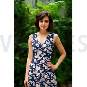 MAGNOLIA STRETCH FLOWERS NAVY (thumbnail) #7