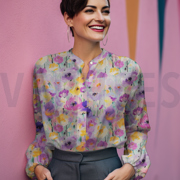VISCOSE SATIN DIGITAL FLOWERS LAVENDER (thumbnail) #7