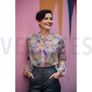 VISCOSE SATIN DIGITAL FLOWERS LAVENDER (thumbnail) #7
