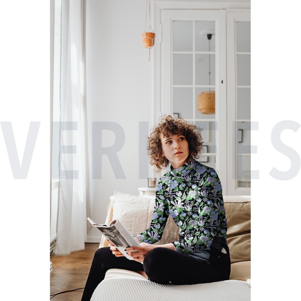 VISCOSE JERSEY DIGITAL FLOWERS BLACK #7