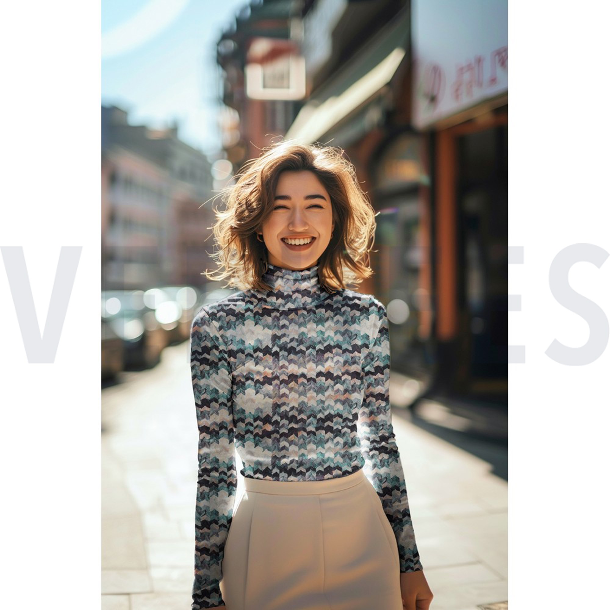 VISCOSE JERSEY DIGITAL GEOMETRIC GREEN (high resolution) #7