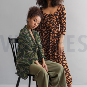 COTTON SATIN GEOMETRIC DARK BROWN (thumbnail) #7