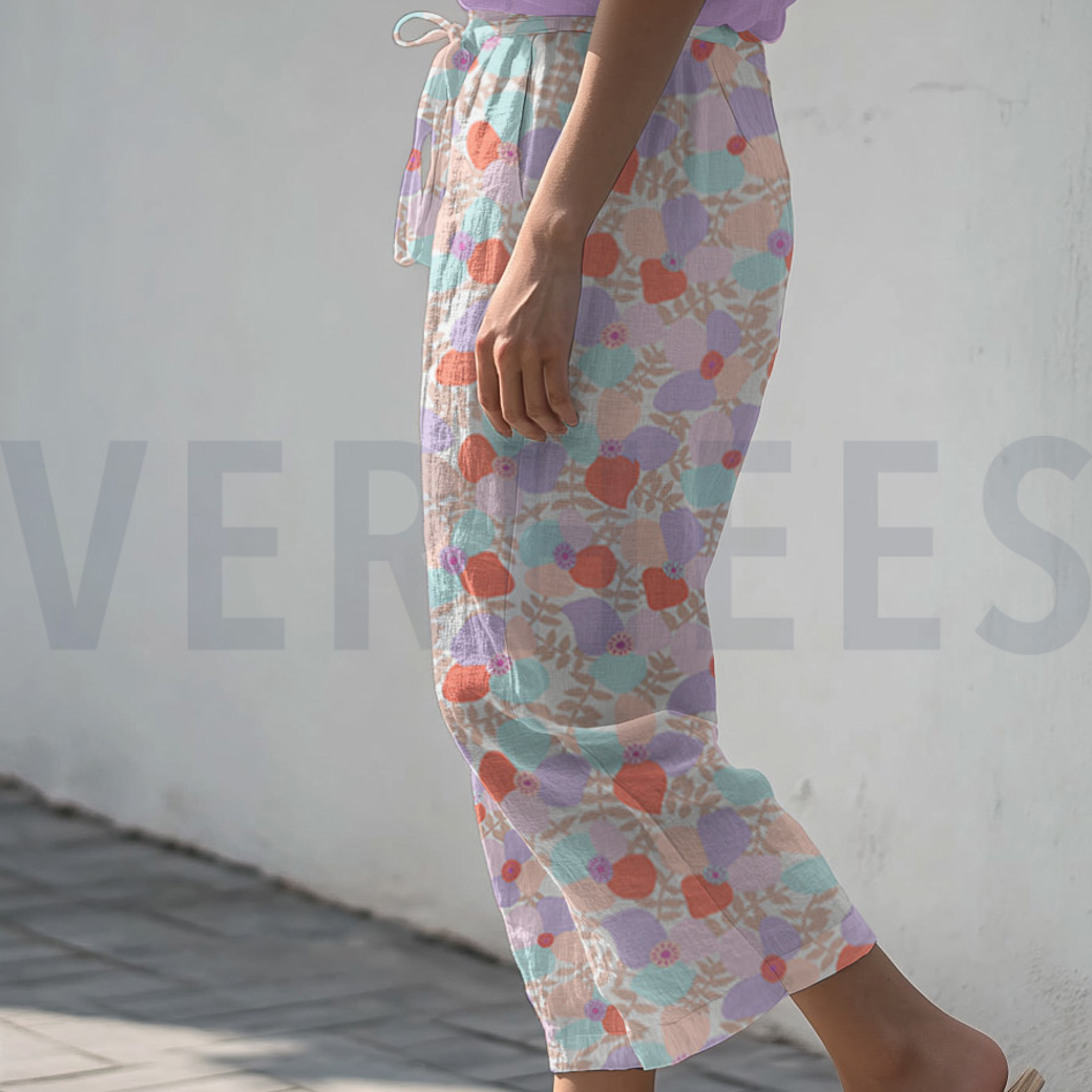 LINEN VISCOSE LEMA POPPIES NERIDA HANSEN LAVENDER #7