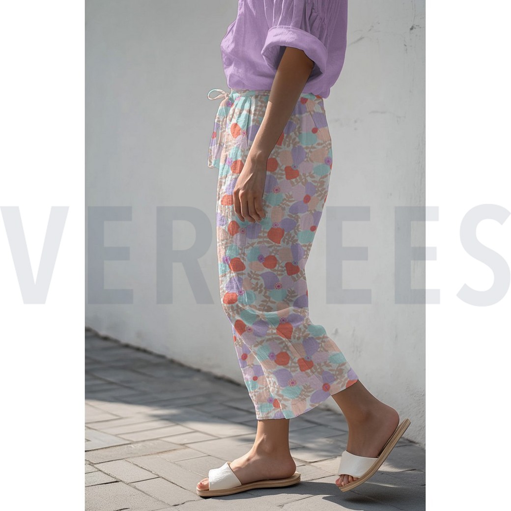 LINEN VISCOSE LEMA POPPIES NERIDA HANSEN LAVENDER #7