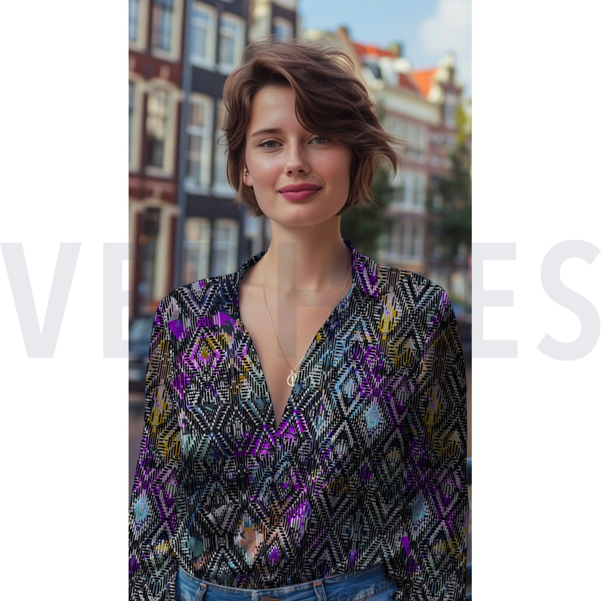 COTTON SATIN DIGITAL GEOMETRIC NAVY (high resolution) #7