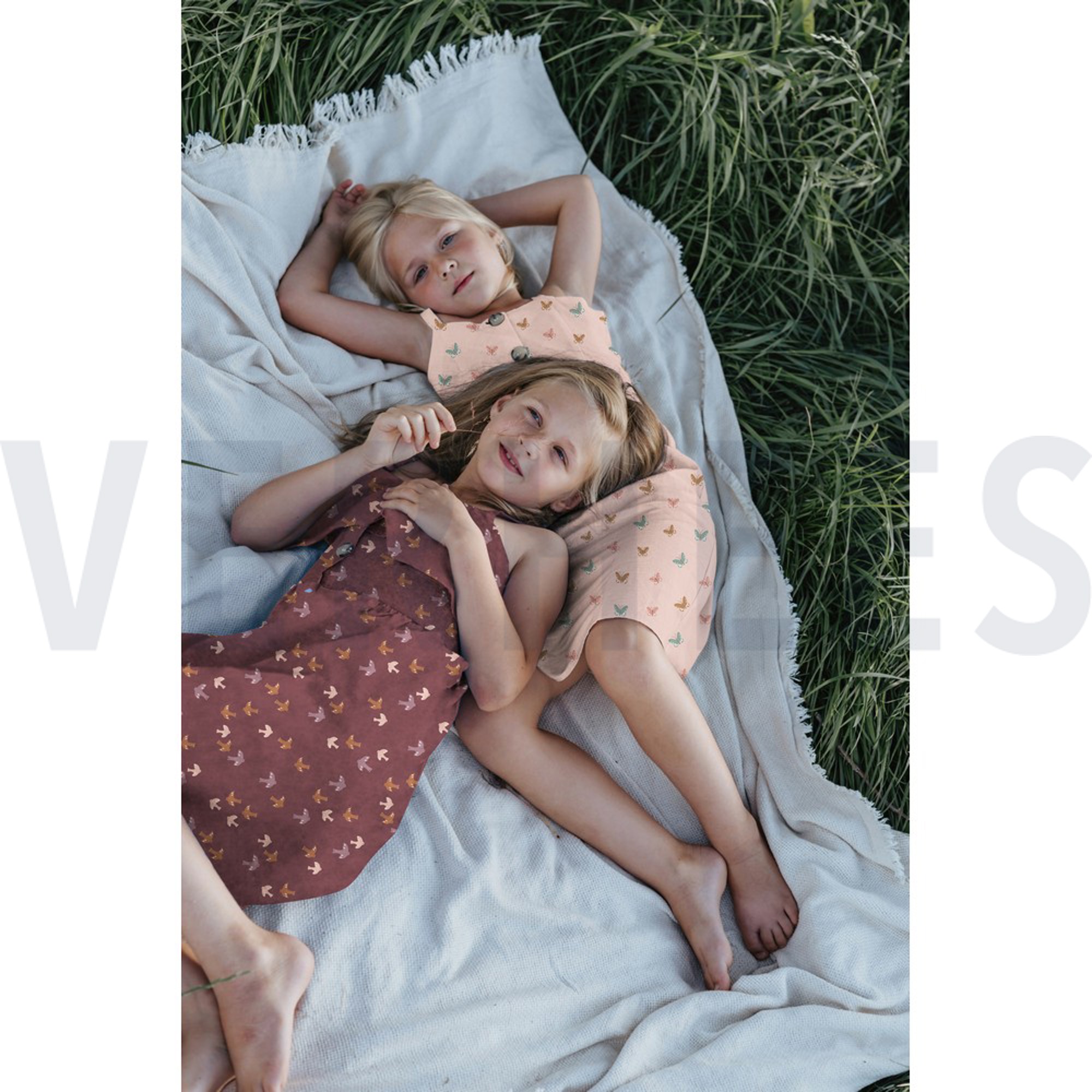 POPLIN GOTS BIRDS AND BUTTERFLIES WINE RED (high resolution) #7