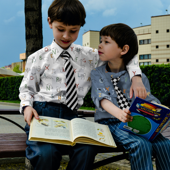 KATOENEN POPLIN GOTS DIERENALFABET MOSTERDGEEL #7