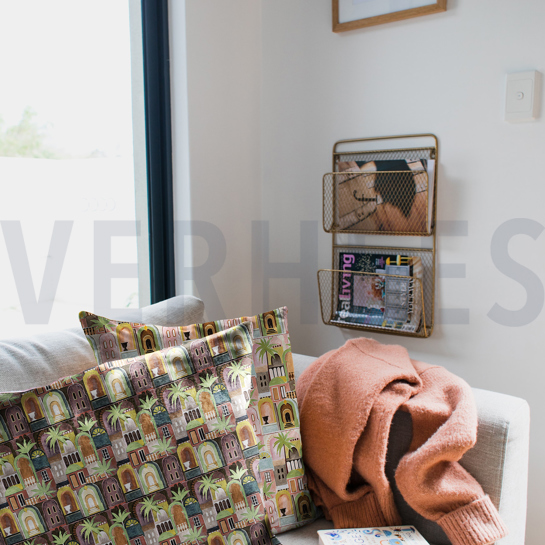 CANVAS DIGITAL TROPICAL COTTAGES BRICK #7