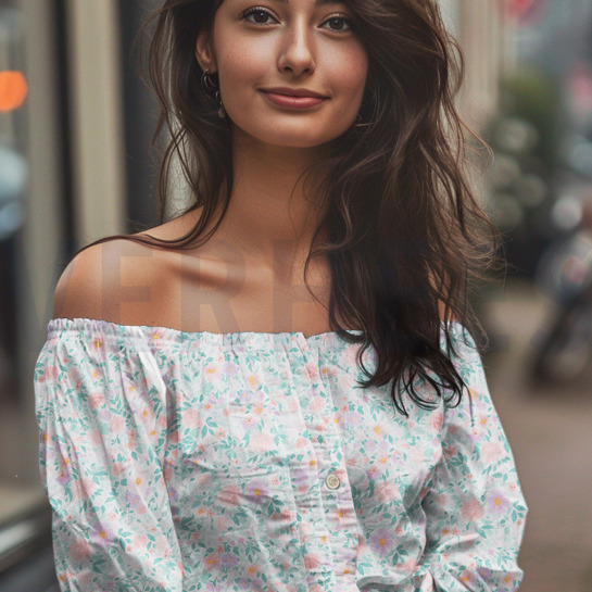 MUSSELIN DIGITAL BLUMEN WEISS #7