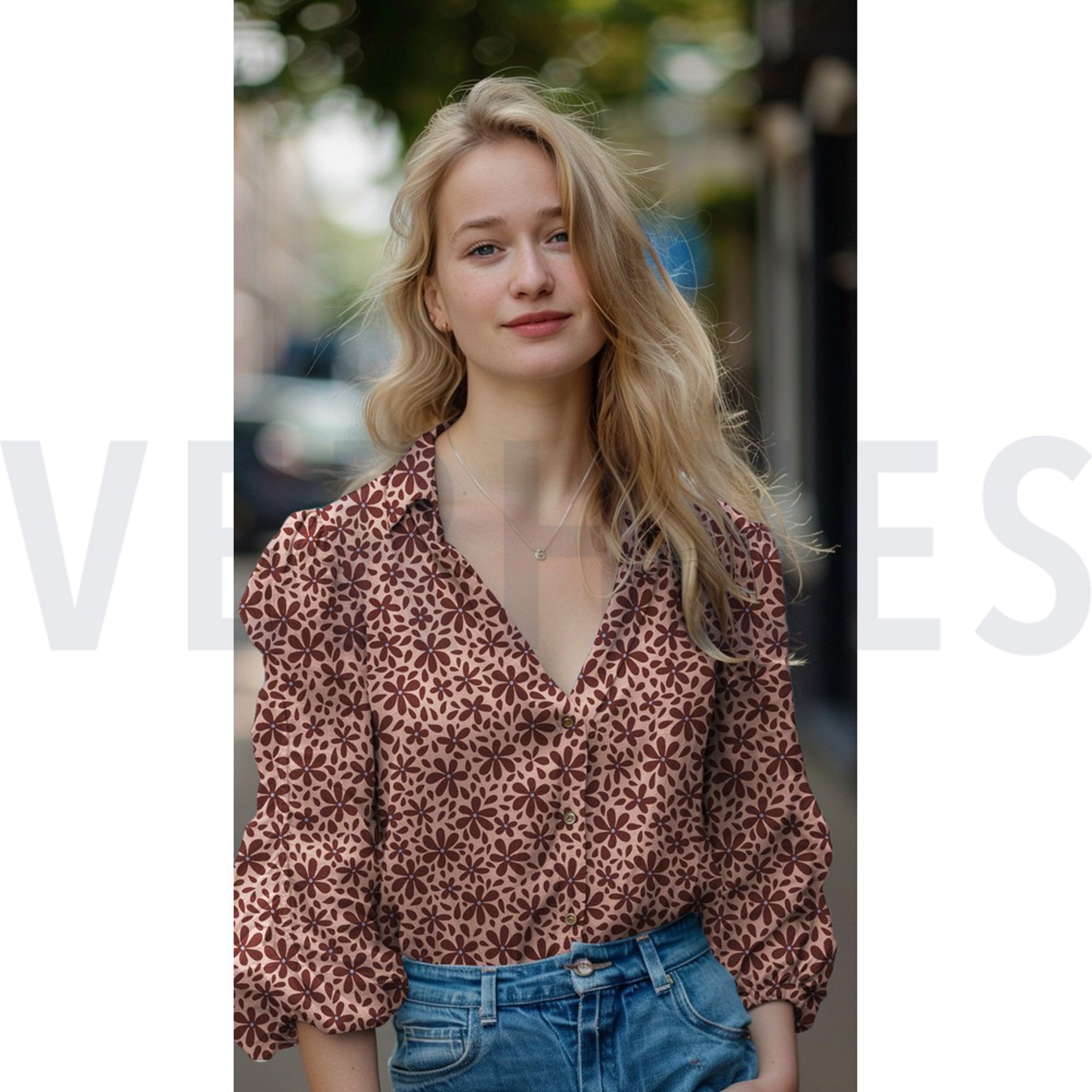 DOUBLE GAUZE FLOWERS JEANS (high resolution) #7