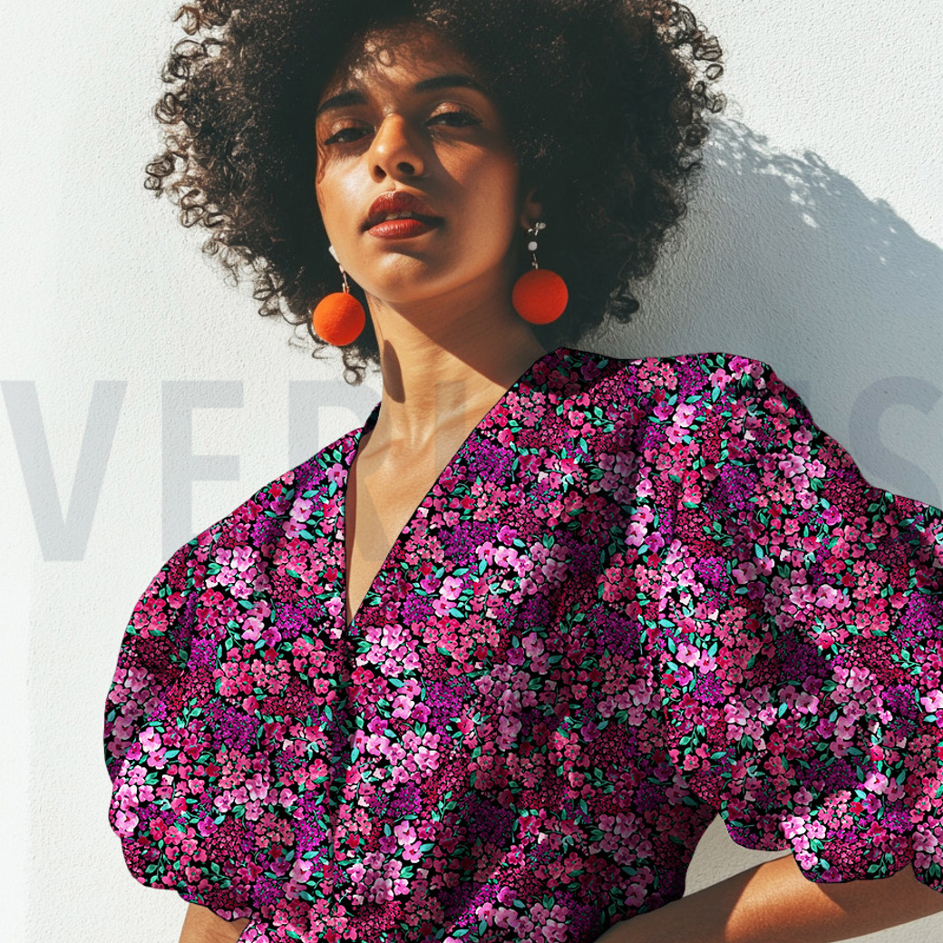 FINE POPLIN DIGITAL FLOWERS OFF-WHITE #7