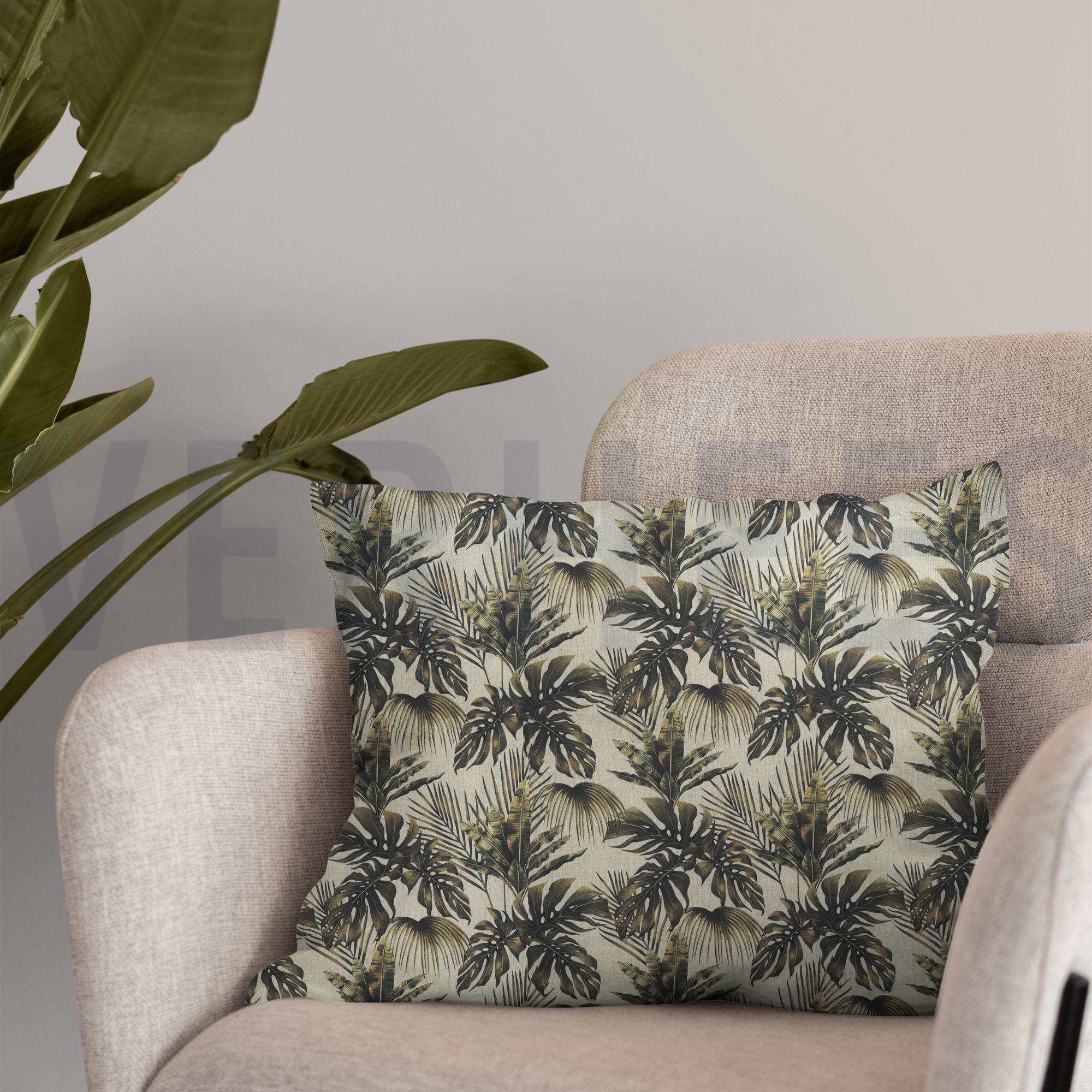 CANVAS DIGITAL TROPICAL LEAVES LINEN (high resolution) #7