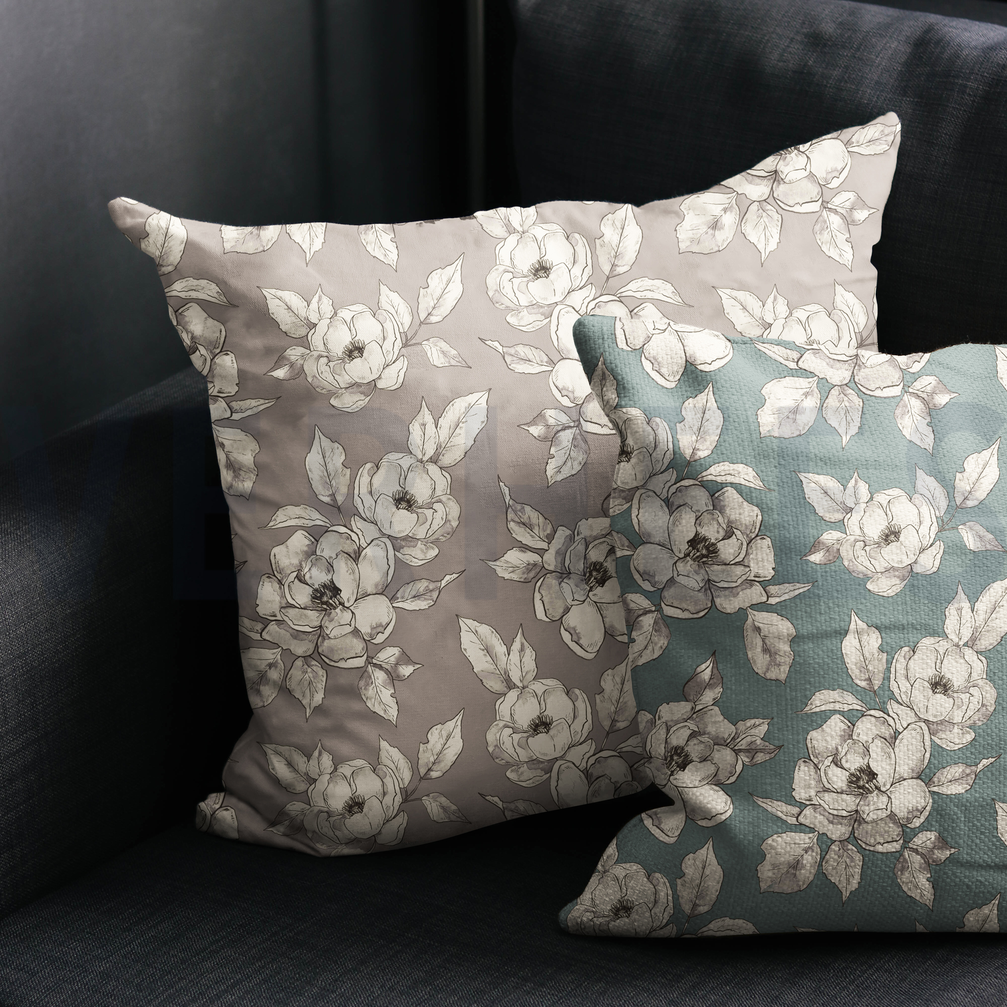 CANVAS DIGITAL FLOWERS TAUPE (high resolution) #7