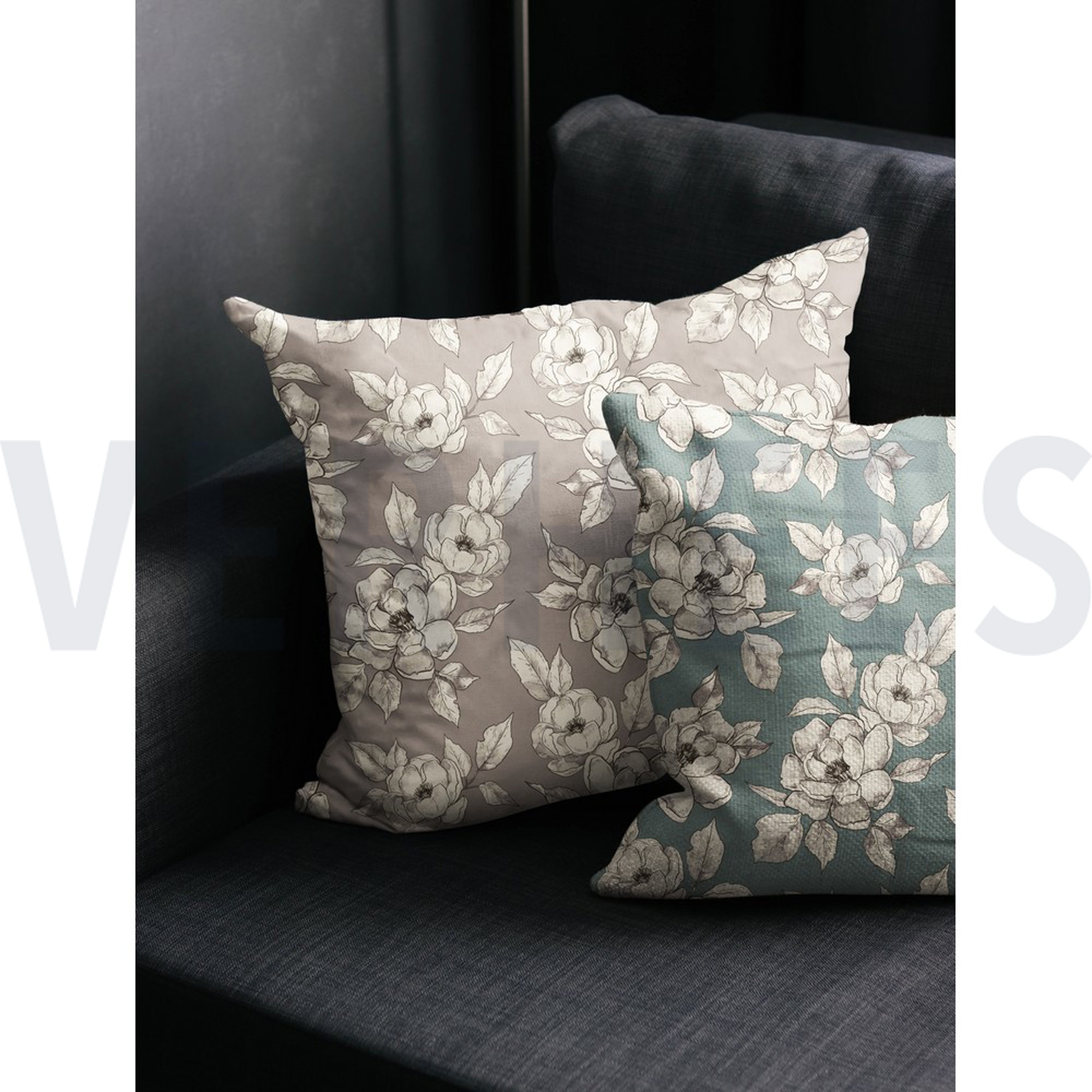 CANVAS DIGITAL FLOWERS TAUPE (high resolution) #7