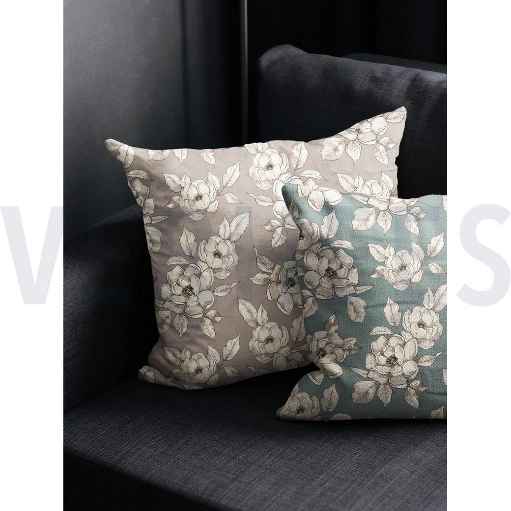 CANVAS DIGITAL FLOWERS DARK MINT #7