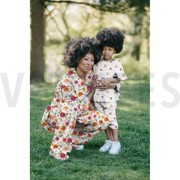 DOUBLE GAUZE DIGITAL FLOWERS WHITE / PINK (thumbnail) #7