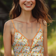 LINEN VISCOSE CRÊPE DIGITAL FLOWERS YELLOW (thumbnail) #7